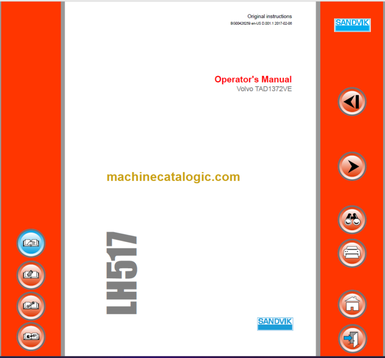 SANDVIK LH517 491 Operator's Manual Serial No. L717D513