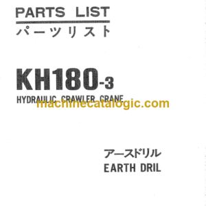 Hitachi KH180-3 EARTH DRILL Parts Catalog