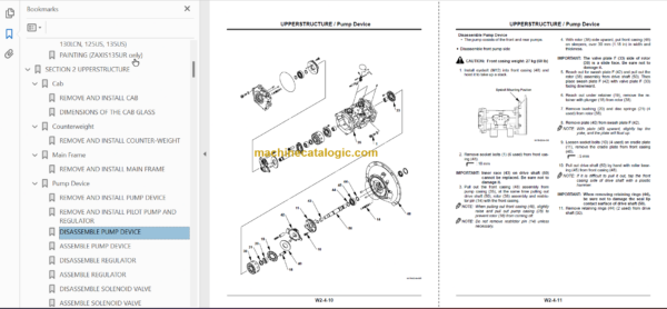 Hitachi ZX110 ZX110M ZX120 ZX130 ZX130LCN ZX125US ZX135US ZX135UR Technical and Workshop Manual