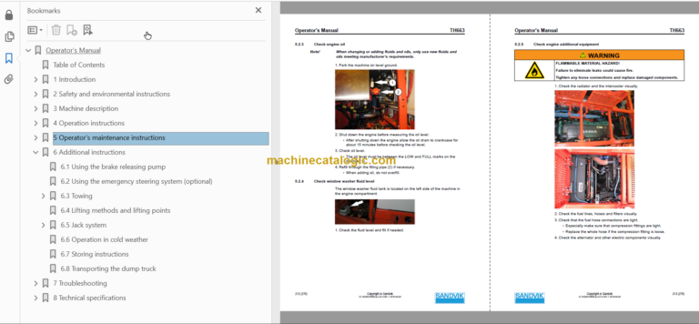 Sandvik TH663 Operator's Manual Serial No. T563D026