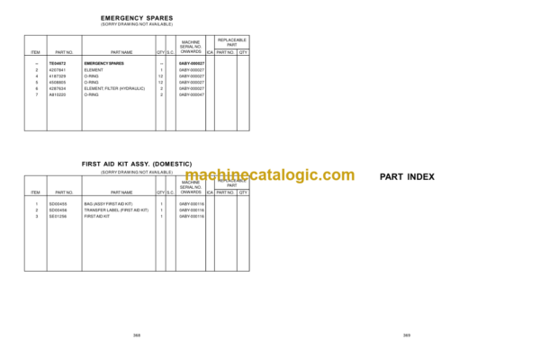 Hitachi EX1200V+ Parts Catalog