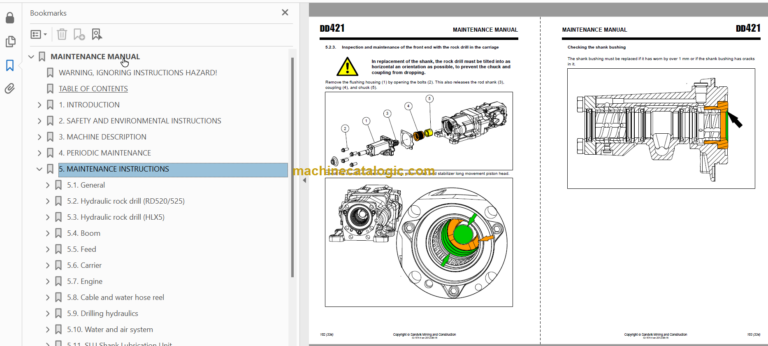 Sandvik DD421-60 Maintenance Manual Serial No. 112D20859-1