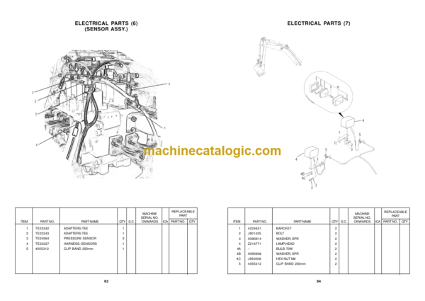 TATA Hitachi EX200LC EX210LC SUPER SERIES Parts Catalog