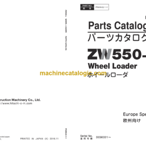 Hitachi ZW550-6 Wheel Loader (PNHK40-1-1) Parts Catalog