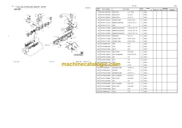 Hitachi ZW220-G ZW250-G Wheel Loader Engine Parts Catalog