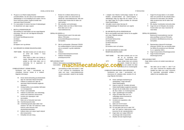 Hitachi ZV650W Hand Guide Roller Parts Catalog