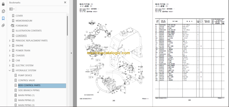 Hitachi ZW180-6 Wheel Loader (PPD860-1-1) Parts Catalog