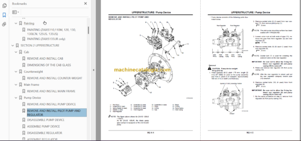 Hitachi ZX110 ZX120 ZX130 ZX130LCN ZX125US ZX135US ZX135UR Technical and Workshop Manual