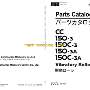 Hitachi CC150-3 150C-3 150-3A 150C-3A Vibratory Roller Parts Catalog