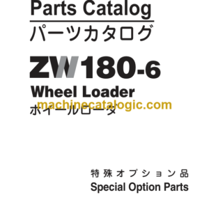 Hitachi ZW180-6 Wheel Loader (PPD8A0-OP1-1) Parts Catalog