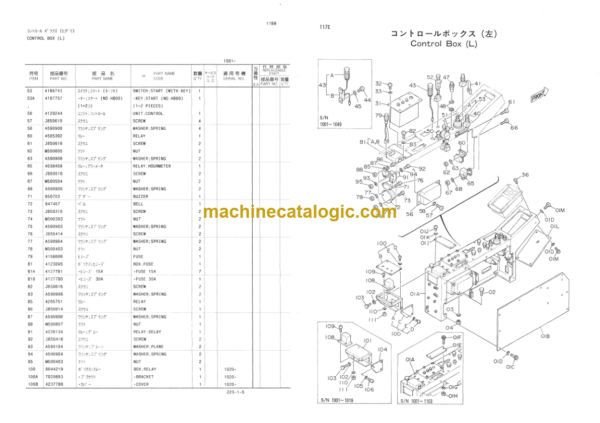 Hitachi KH100D Crawler Crane Parts Catalog Serial No.1001-