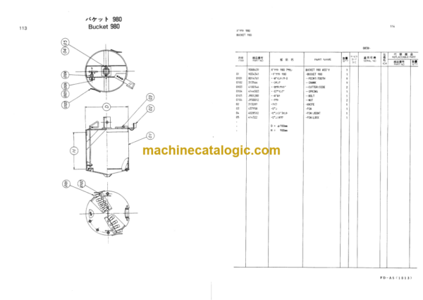 Hitachi KH125-3 HYDRAULIC EARTH DRILL Parts Catalog