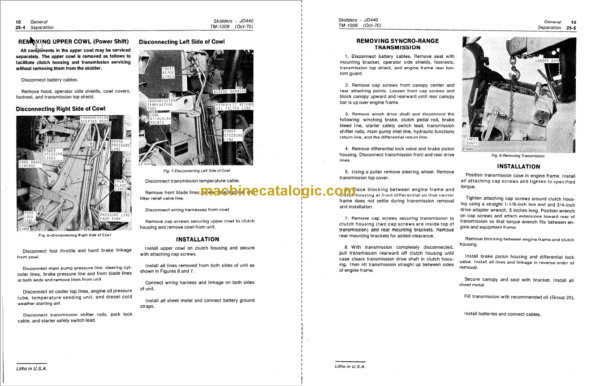 John Deere 440 440A and 440B Skidders Technical Manual