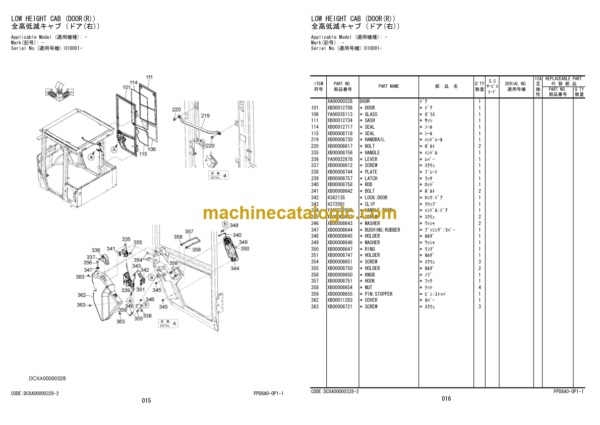 Hitachi ZW180-6 Wheel Loader (PPD8A0-OP1-1) Parts Catalog