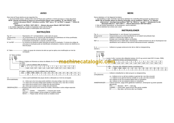 Hitachi D1703-M-R3B-RRHC-1 Engine Parts Catalog