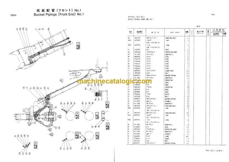 Hitachi KH125-3 HYDRAULIC EARTH DRILL Parts Catalog