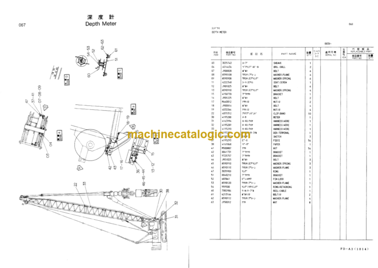 Hitachi KH125-3 HYDRAULIC EARTH DRILL Parts Catalog