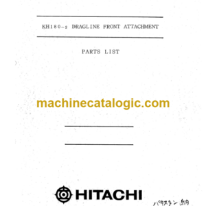 Hitachi KH180-2 Parts List Dragline Front attachment