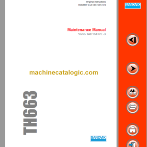 Sandvik TH663 Maintenance Manual Serial No. T763D102