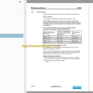 Sandvik TH663 Maintenance Manual Serial No. T763D102