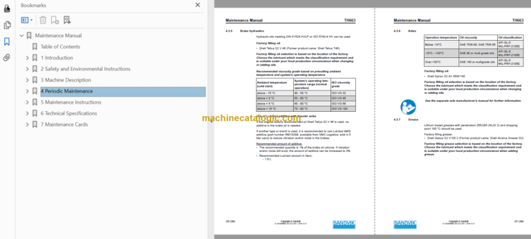 Sandvik TH663 Maintenance Manual Serial No. T763D102