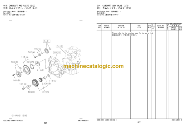 Hitachi ZW370-6 Wheel Loader Engine Parts Catalog