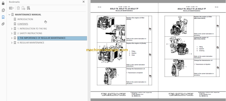 Sandvik SOLO 7-15 F Maintenance Manual Serial No. 105A8493-1
