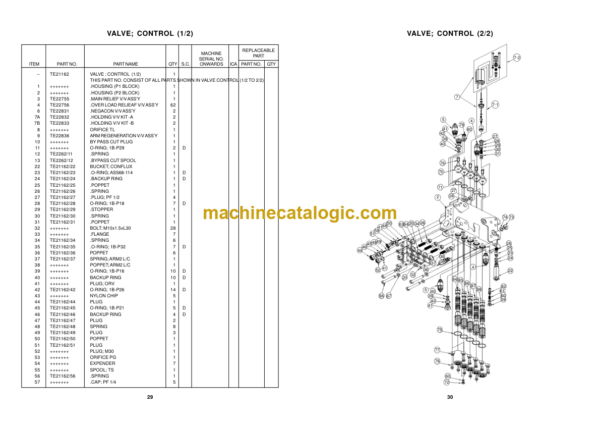 TATA Hitachi EX200LC EX210LC SUPER SERIES Parts Catalog