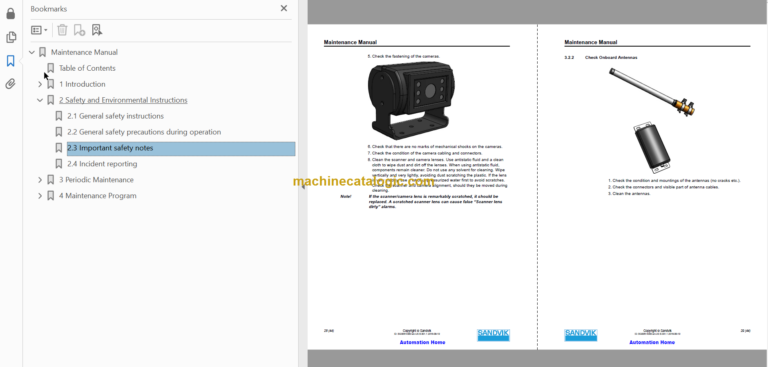 SANDVIK LH517 491 Maintenance Manual Serial No. L817D589