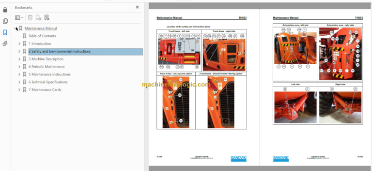 Sandvik TH663 Maintenance Manual Serial No. T763D102