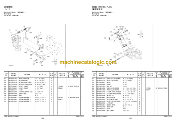 Hitachi CC135-3A 135C-3A CC150-3A 150C-3A ZC35C 35T 50C 50T ZC35C-3 35T-3 50C-3 50-T3 Vibratory Roller Engine Parts Catalog