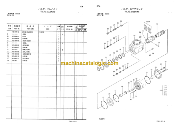 Hitachi CC135 CC135C CC150 CC150C CC150C-2 CC150CW CC150CW-2 Equipment Components Parts Catalog