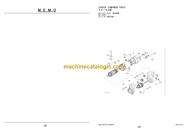 Hitachi CC135-3A 135C-3A CC150-3A 150C-3A ZC35C 35T 50C 50T ZC35C-3 35T-3 50C-3 50-T3 Vibratory Roller Engine Parts Catalog