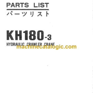 Hitachi KH180-3 Hydraulic Crawler Crane Parts List Serial No.0703-