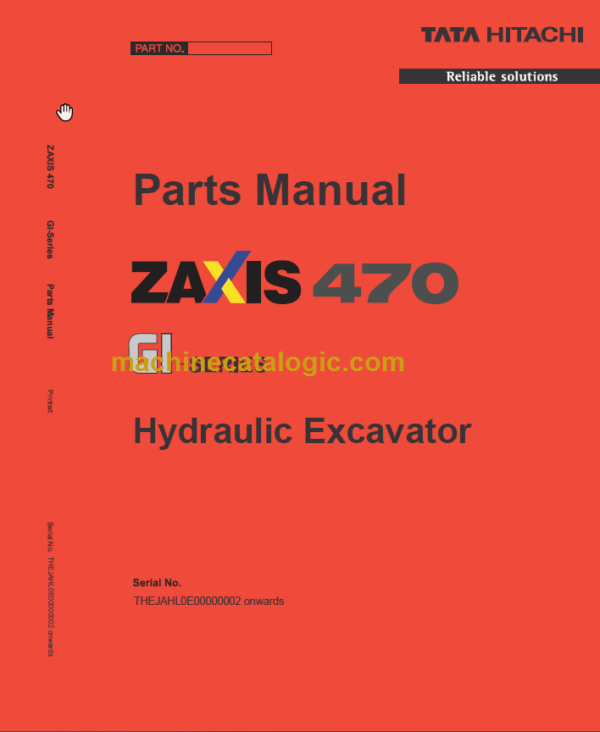 Hitachi ZAXIS470 GI-SERIES Hydraulic Excavator Parts Catalog