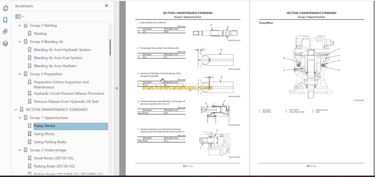 Hitachi ZX110MF-5G ZX130MF-5G ZX138MF-5G Technical and Workshop Manual