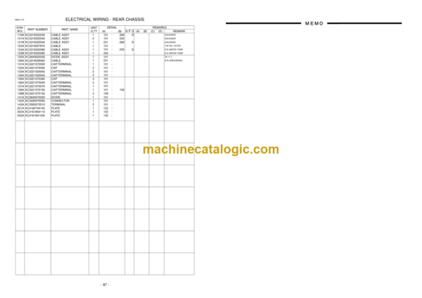 Hitachi ZW370-G Wheel Loader Parts Catalog