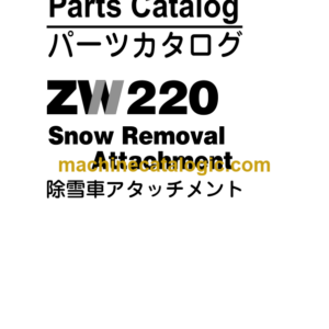 Hitachi ZW220 Snow Removal Attachment Parts Catalog