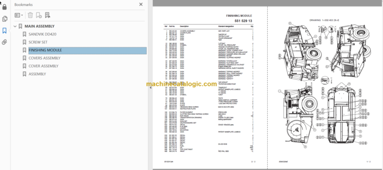 SANDVIK DD420-60C Parts Manual Serial No. 107D113709-1