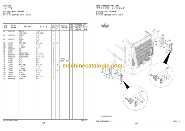 Hitachi ZW220-5A Wheel Loader Parts Catalog