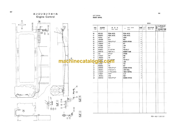 Hitachi KH250HD Hydraulic Crawler Crane Parts Catalog