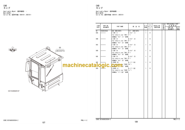 Hitachi ZW220-5A Wheel Loader Parts Catalog