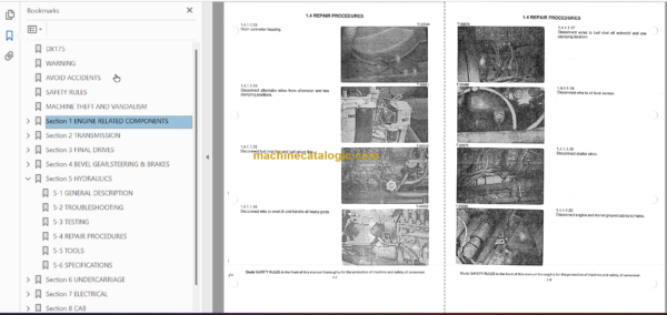 Hitachi DX175 Crawler Dozer Service Manual