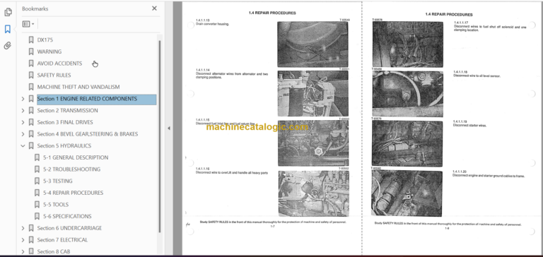 Hitachi DX175 Crawler Dozer Service Manual