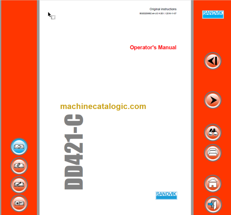 Sandvik DD421-60C Drill Rig Operator's Manual Serial No. 116D43797-1