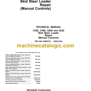 John Deere 318D 319D 320D and 323D Skid Steer Loader Repair Technical Manual