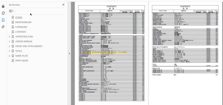 Hitachi MA200-G Amphibious Soft Terrain Backhoe Parts Catalog
