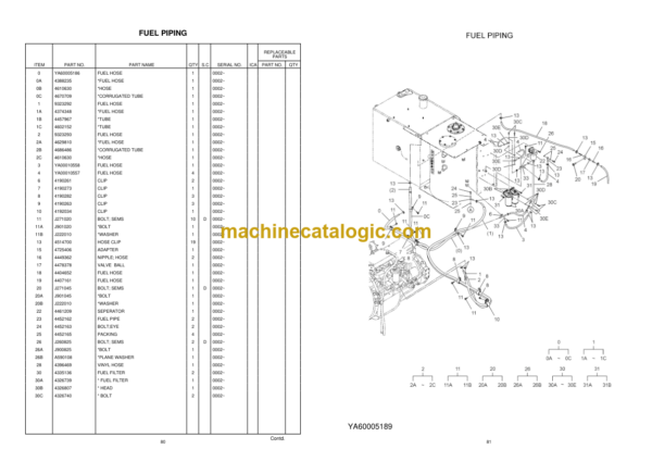 TATA Hitachi ZAXIS 370LC GI-SERIES Hydraulic Excavator Parts Catalog