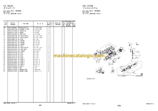 Hitachi ZW250-G Wheel Loader Engine Parts Catalog