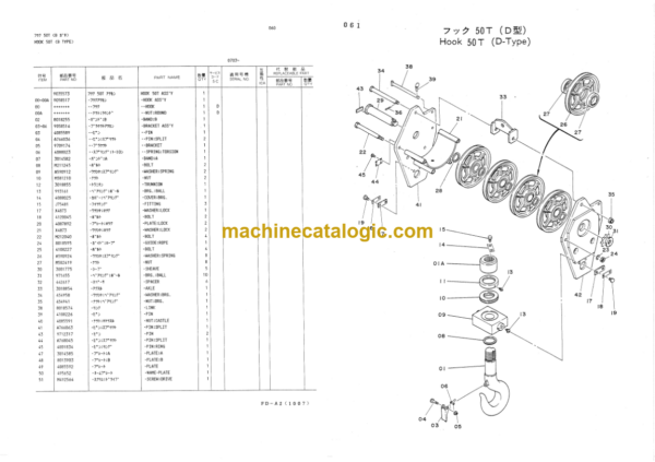 Hitachi KH180-3 TOWER CRANE FRONTCRANE FRONT Part List